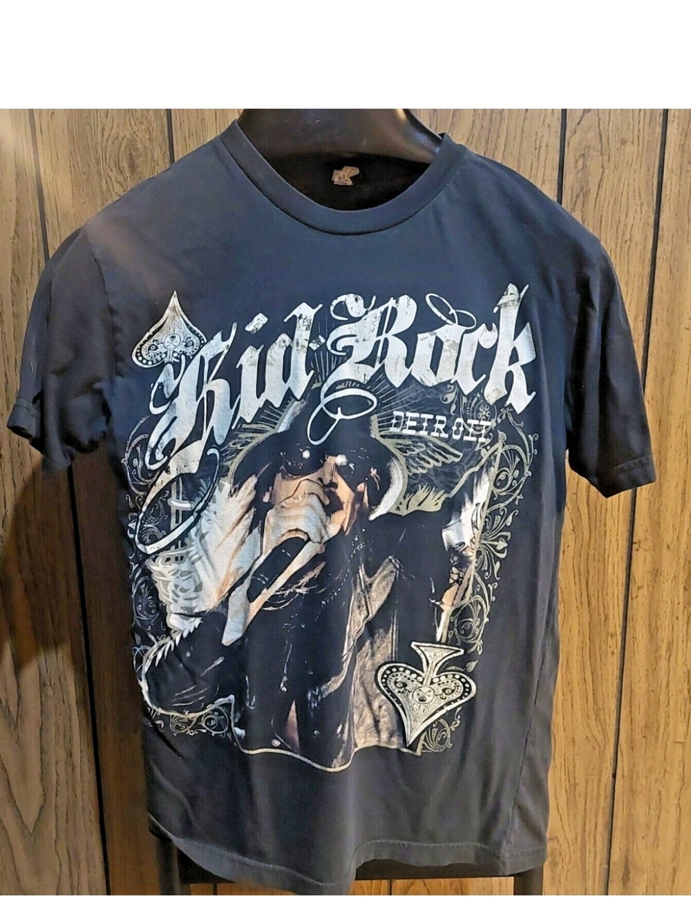 Kid Rock Detroit Black Graphic Tee with White Print Medium Royal Apparel